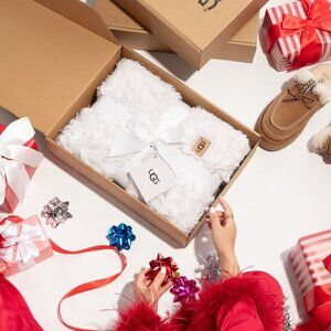 UGG Adalee Faux Fur Throw Blanket Luxury Lightweight